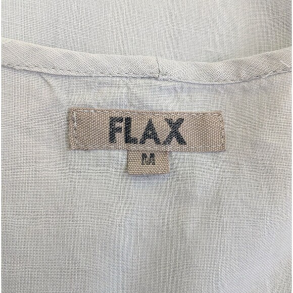 FLAX Women’s MED Gray Linen Scoop Neck Oversized Tunic Top - Picture 6 of 7